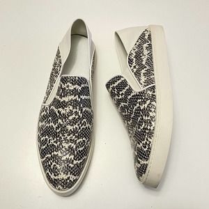 EUC VINCE Garvey Snake Embossed Leather Slip On Sneakers Shoes EU 41 Women's 111